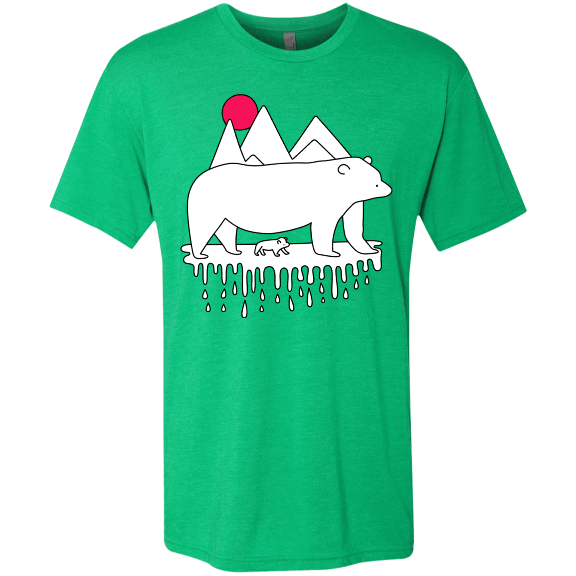 T-Shirts Envy / S Polar Bear Family Men's Triblend T-Shirt