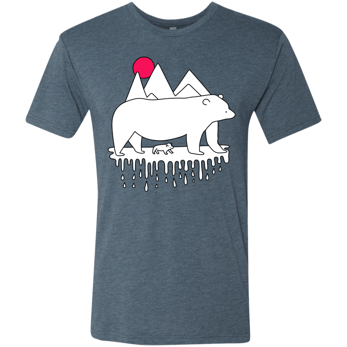 T-Shirts Indigo / S Polar Bear Family Men's Triblend T-Shirt