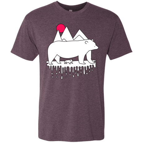 T-Shirts Vintage Purple / S Polar Bear Family Men's Triblend T-Shirt