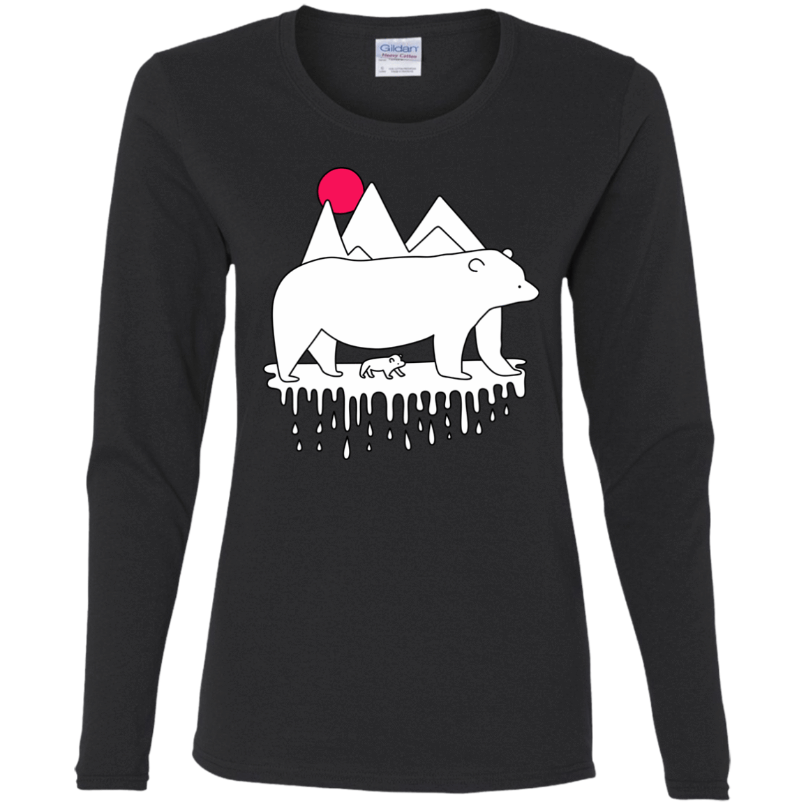 T-Shirts Black / S Polar Bear Family Women's Long Sleeve T-Shirt