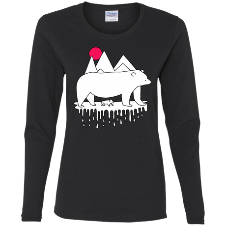 T-Shirts Black / S Polar Bear Family Women's Long Sleeve T-Shirt