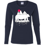 T-Shirts Navy / S Polar Bear Family Women's Long Sleeve T-Shirt
