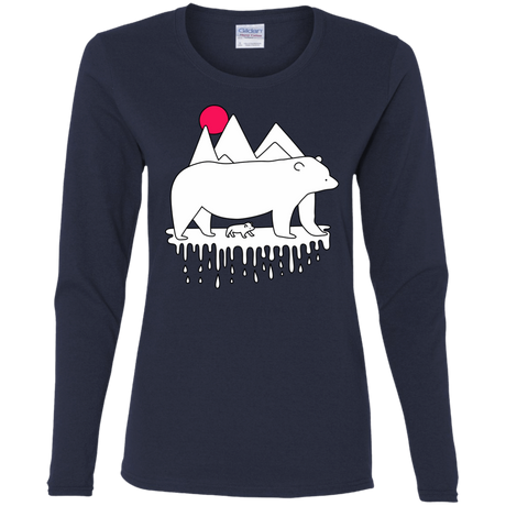 T-Shirts Navy / S Polar Bear Family Women's Long Sleeve T-Shirt