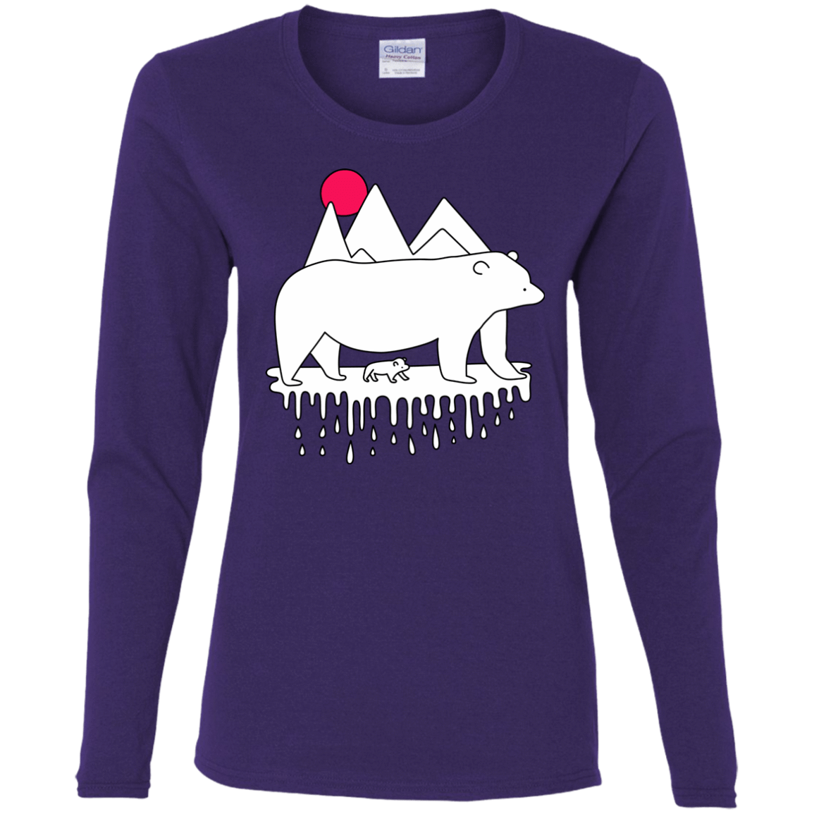 T-Shirts Purple / S Polar Bear Family Women's Long Sleeve T-Shirt