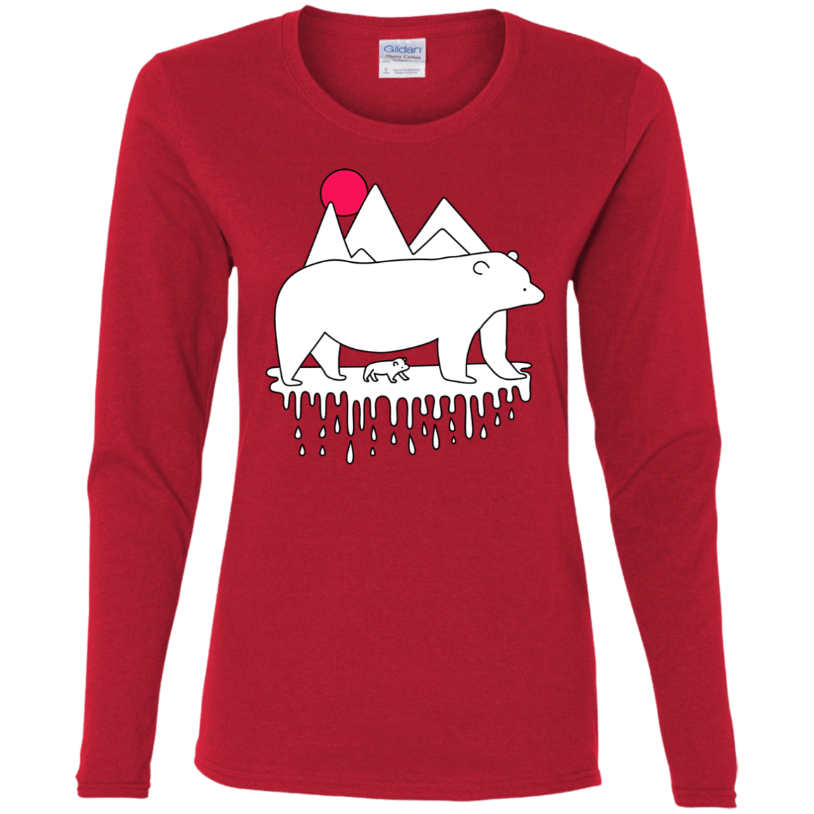 T-Shirts Red / S Polar Bear Family Women's Long Sleeve T-Shirt