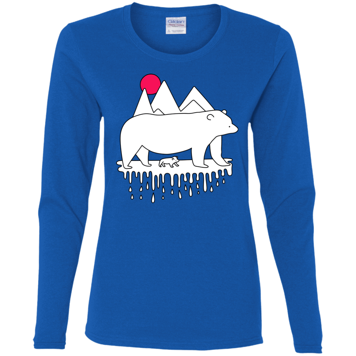 T-Shirts Royal / S Polar Bear Family Women's Long Sleeve T-Shirt