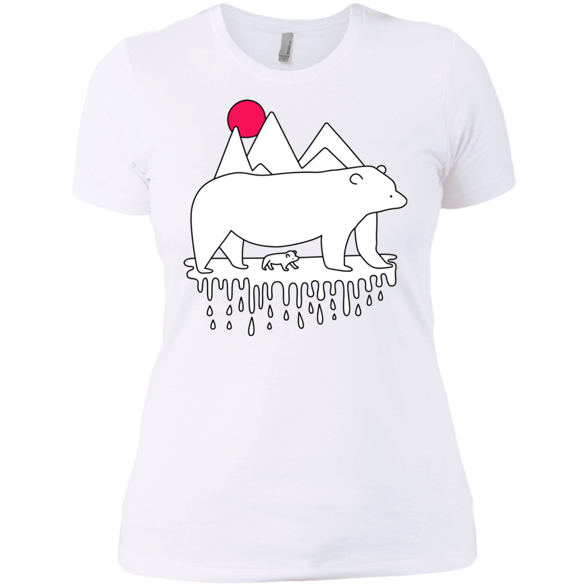 T-Shirts White / X-Small Polar Bear Family Women's Premium T-Shirt