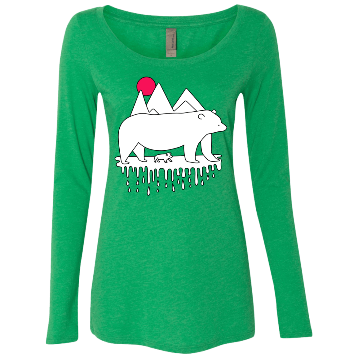 T-Shirts Envy / S Polar Bear Family Women's Triblend Long Sleeve Shirt