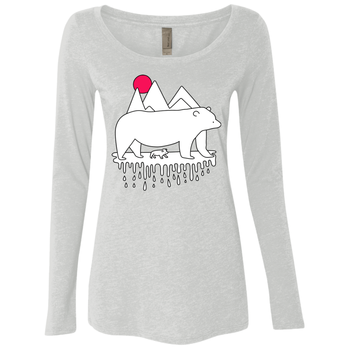 T-Shirts Heather White / S Polar Bear Family Women's Triblend Long Sleeve Shirt