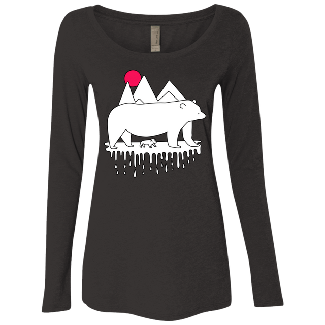 T-Shirts Vintage Black / S Polar Bear Family Women's Triblend Long Sleeve Shirt
