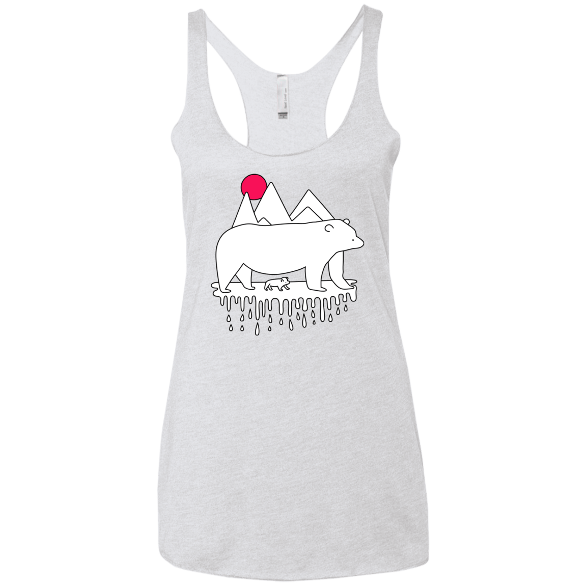 Polar Bear Family Women's Triblend Racerback Tank