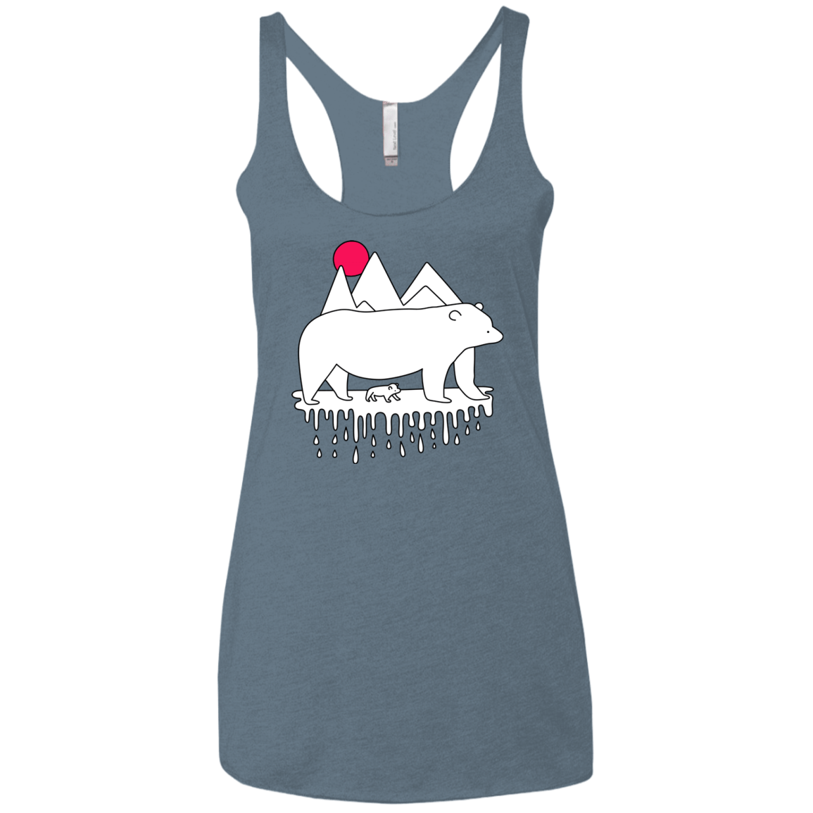 Polar Bear Family Women's Triblend Racerback Tank