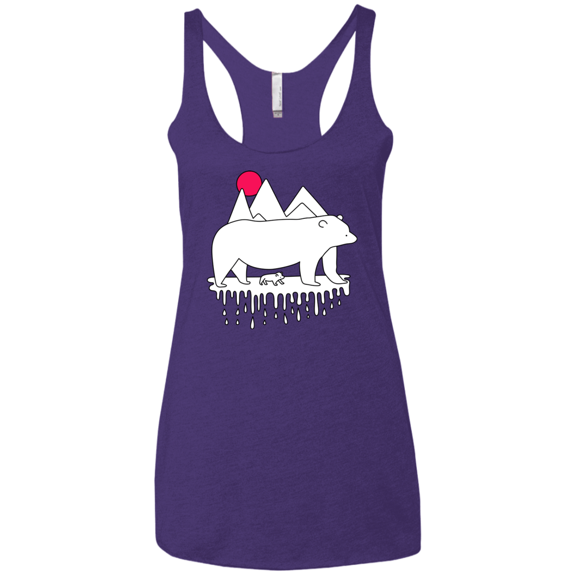 Polar Bear Family Women's Triblend Racerback Tank