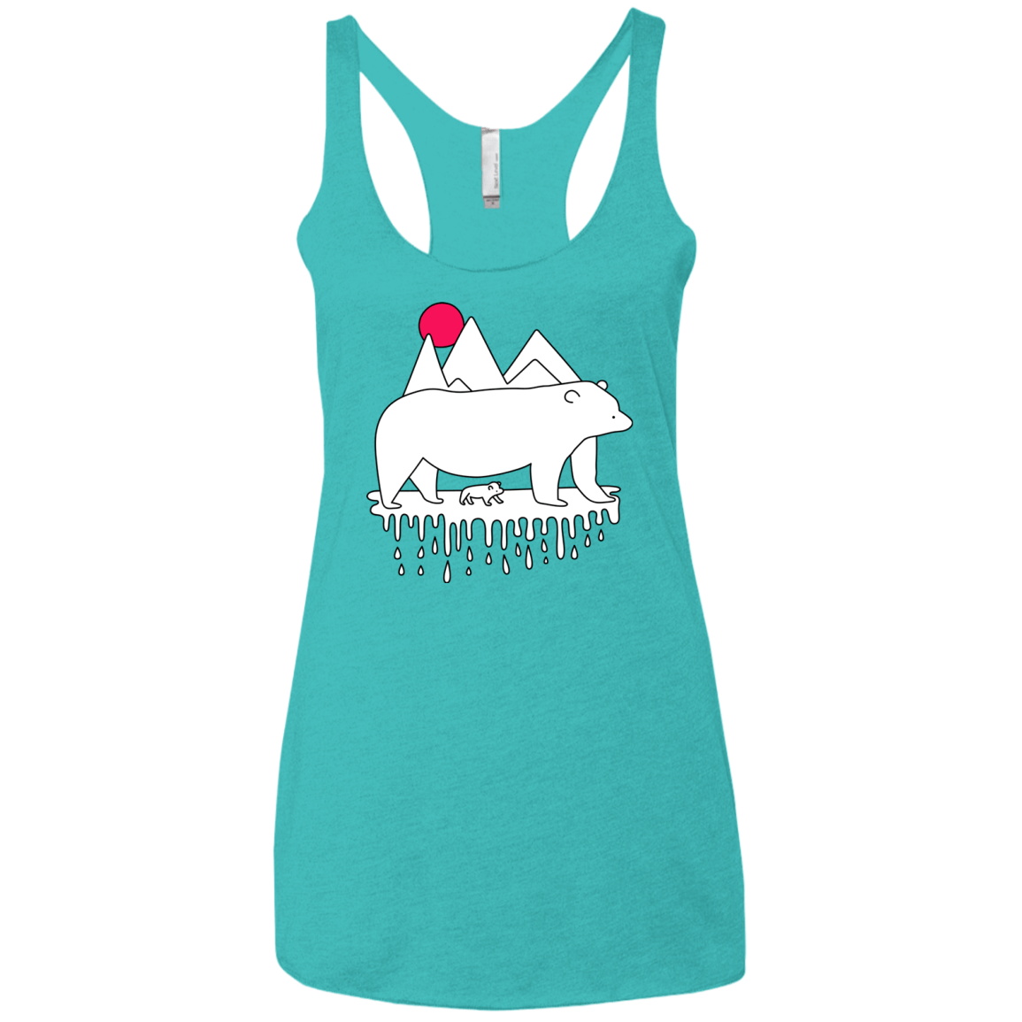 Polar Bear Family Women's Triblend Racerback Tank