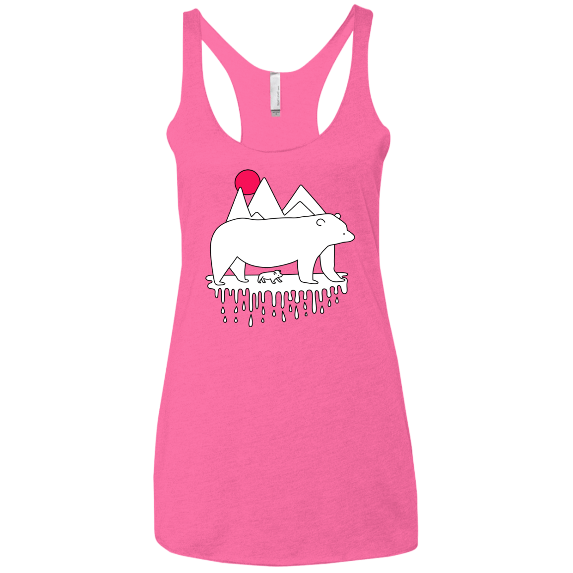 Polar Bear Family Women's Triblend Racerback Tank