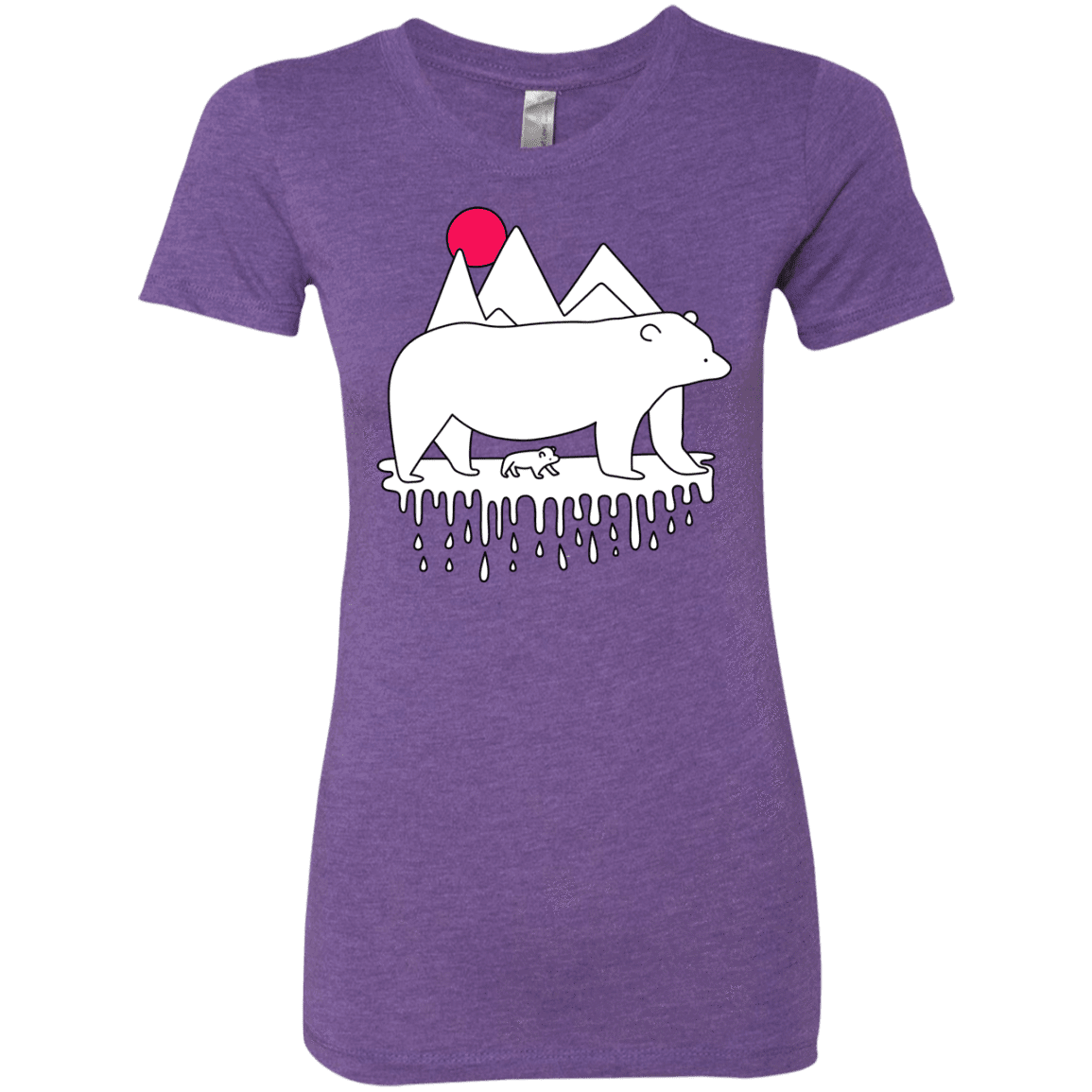 T-Shirts Purple Rush / S Polar Bear Family Women's Triblend T-Shirt