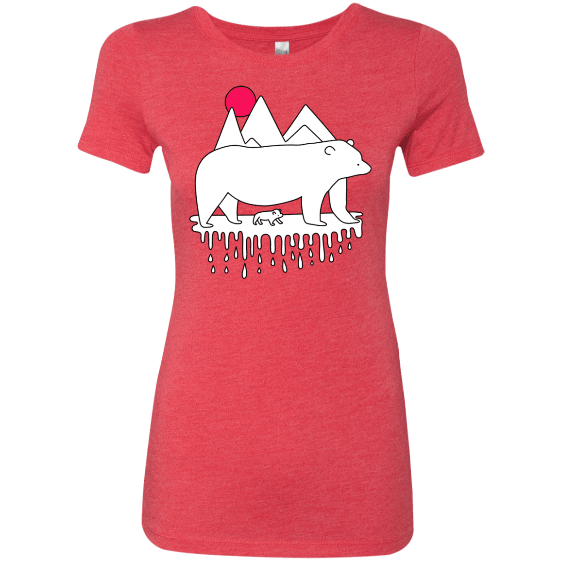 T-Shirts Vintage Red / S Polar Bear Family Women's Triblend T-Shirt