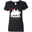 T-Shirts Black / S Polar Bear Family Women's V-Neck T-Shirt