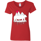 T-Shirts Red / S Polar Bear Family Women's V-Neck T-Shirt