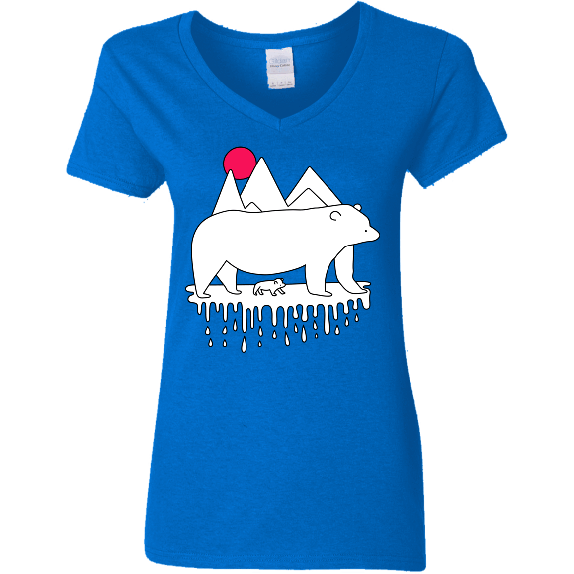 T-Shirts Royal / S Polar Bear Family Women's V-Neck T-Shirt