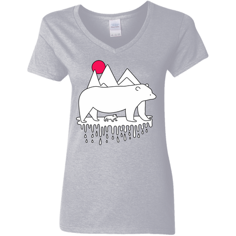 T-Shirts Sport Grey / S Polar Bear Family Women's V-Neck T-Shirt