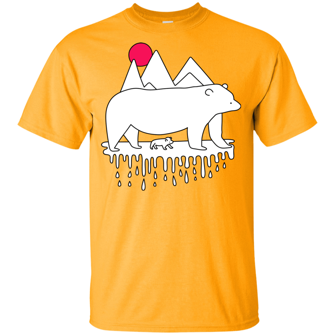 T-Shirts Gold / YXS Polar Bear Family Youth T-Shirt