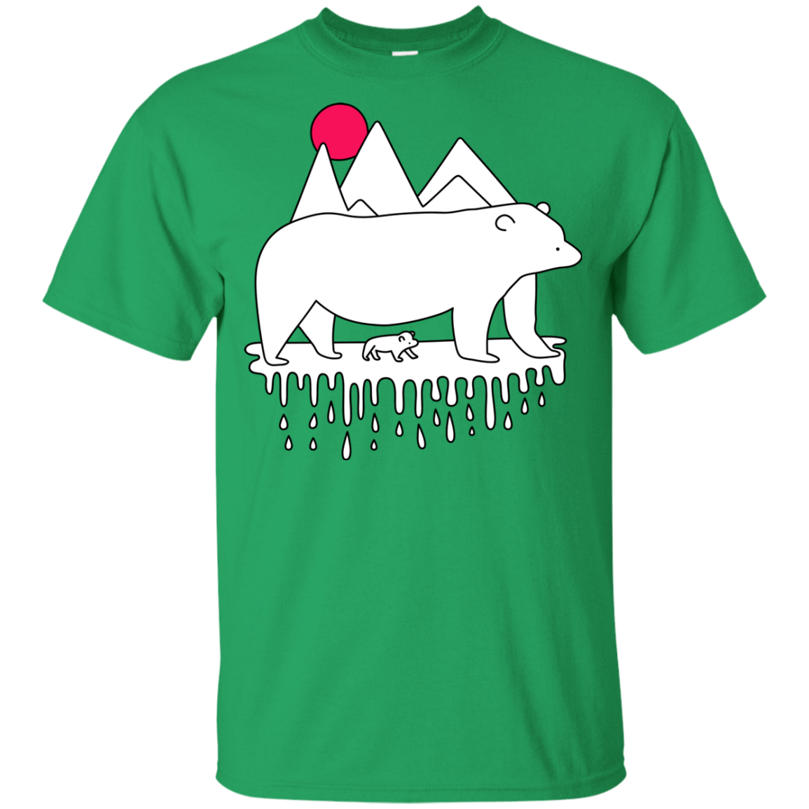 T-Shirts Irish Green / YXS Polar Bear Family Youth T-Shirt