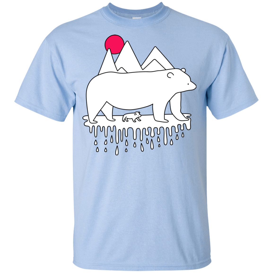 T-Shirts Light Blue / YXS Polar Bear Family Youth T-Shirt