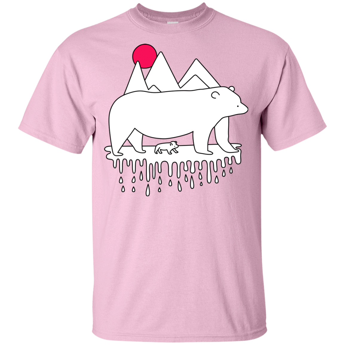 T-Shirts Light Pink / YXS Polar Bear Family Youth T-Shirt