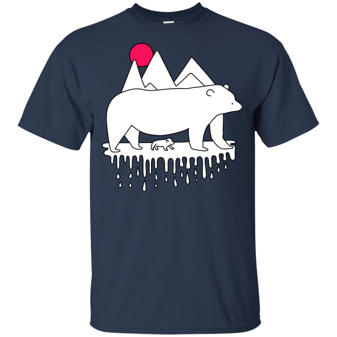 T-Shirts Navy / YXS Polar Bear Family Youth T-Shirt