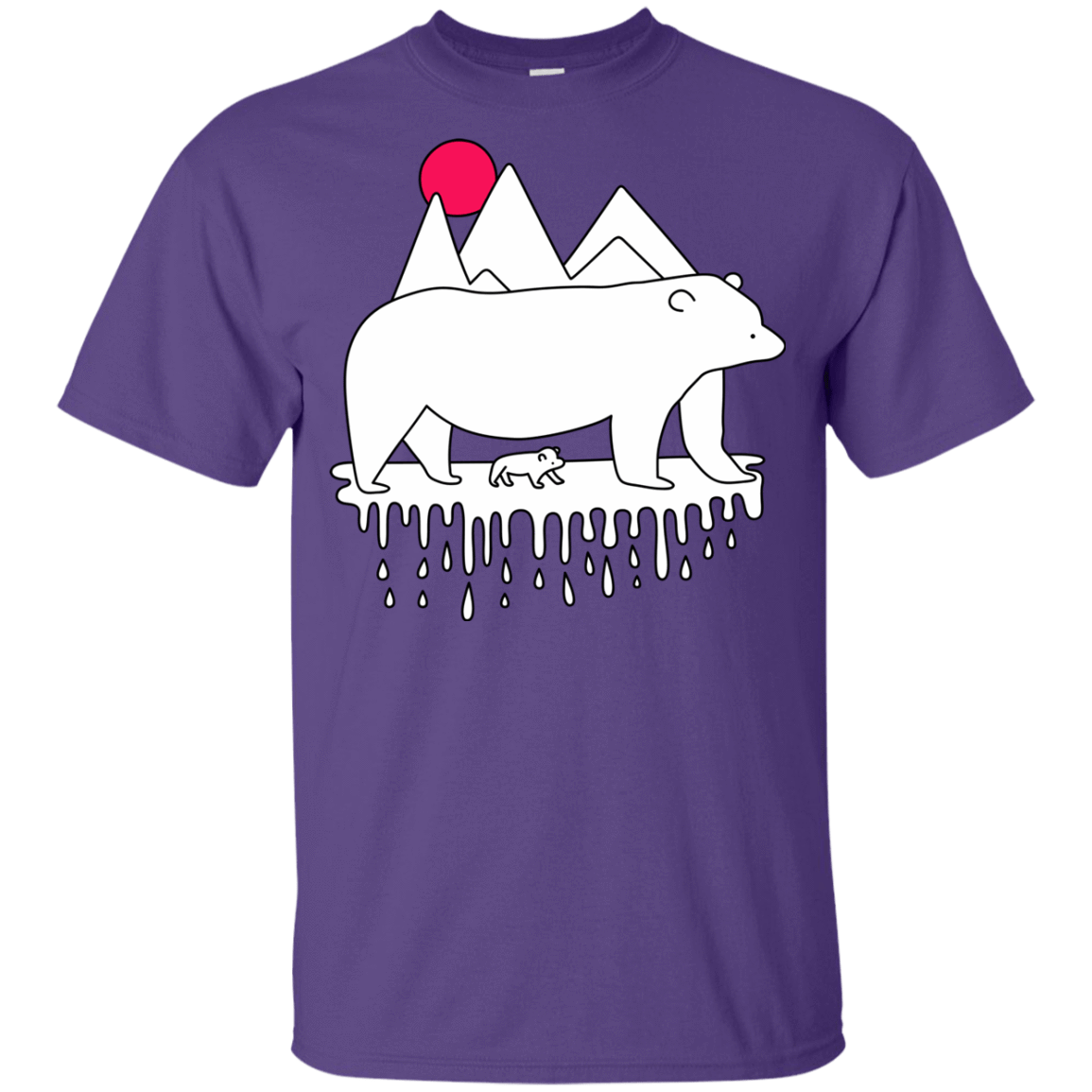 T-Shirts Purple / YXS Polar Bear Family Youth T-Shirt