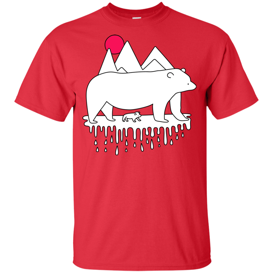 T-Shirts Red / YXS Polar Bear Family Youth T-Shirt