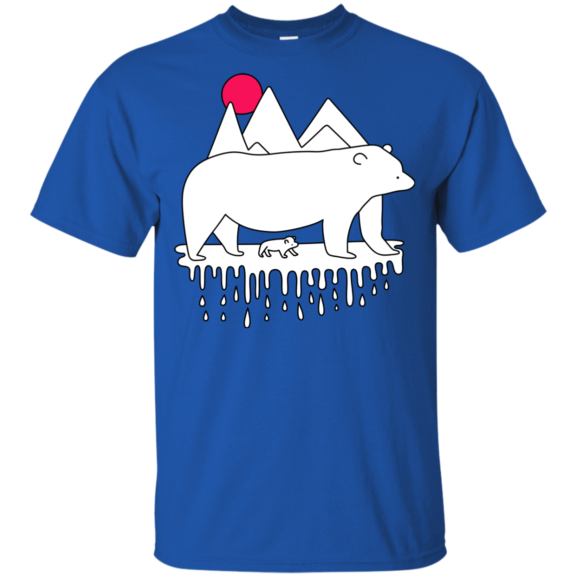 T-Shirts Royal / YXS Polar Bear Family Youth T-Shirt