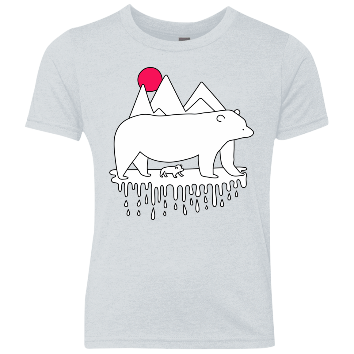 Polar Bear Family Youth Triblend T-Shirt
