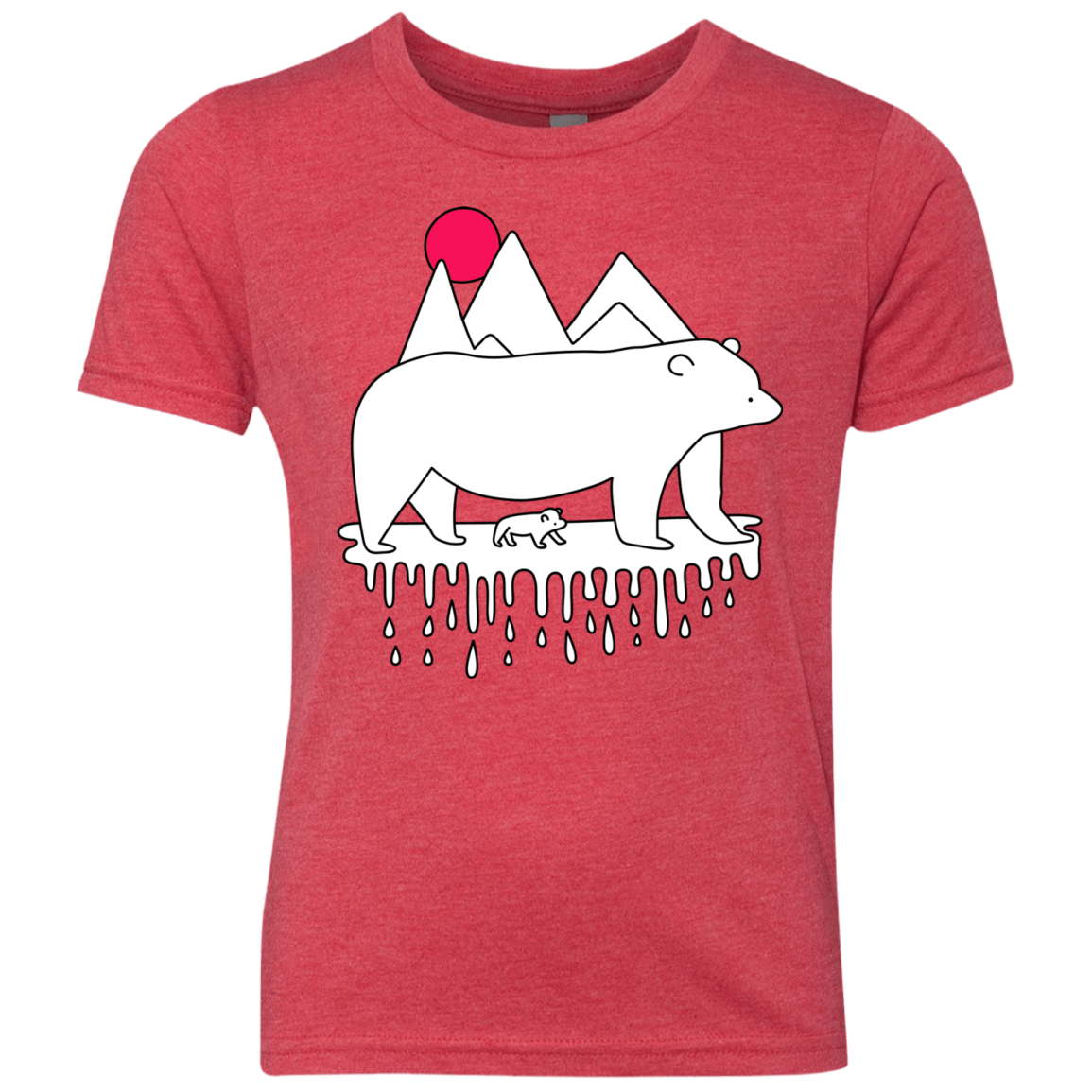 Polar Bear Family Youth Triblend T-Shirt