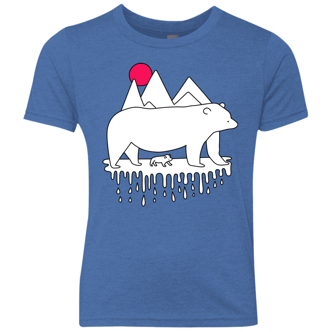 Polar Bear Family Youth Triblend T-Shirt