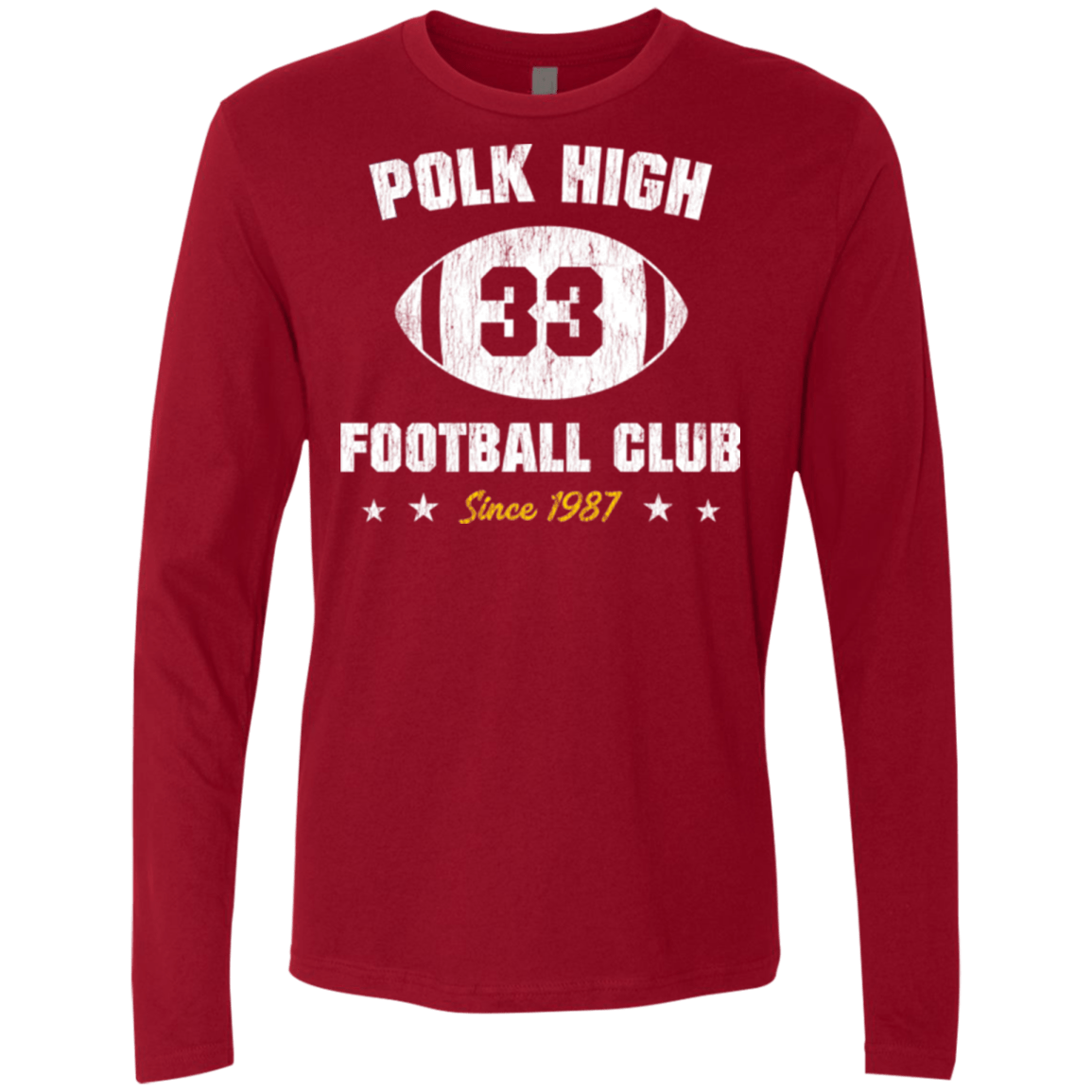 T-Shirts Cardinal / Small Polk High Football Men's Premium Long Sleeve