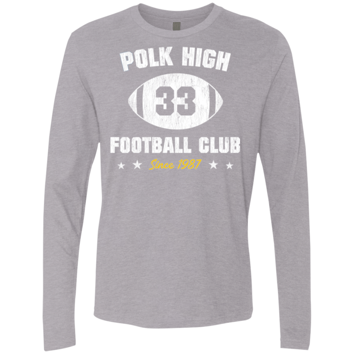 T-Shirts Heather Grey / Small Polk High Football Men's Premium Long Sleeve