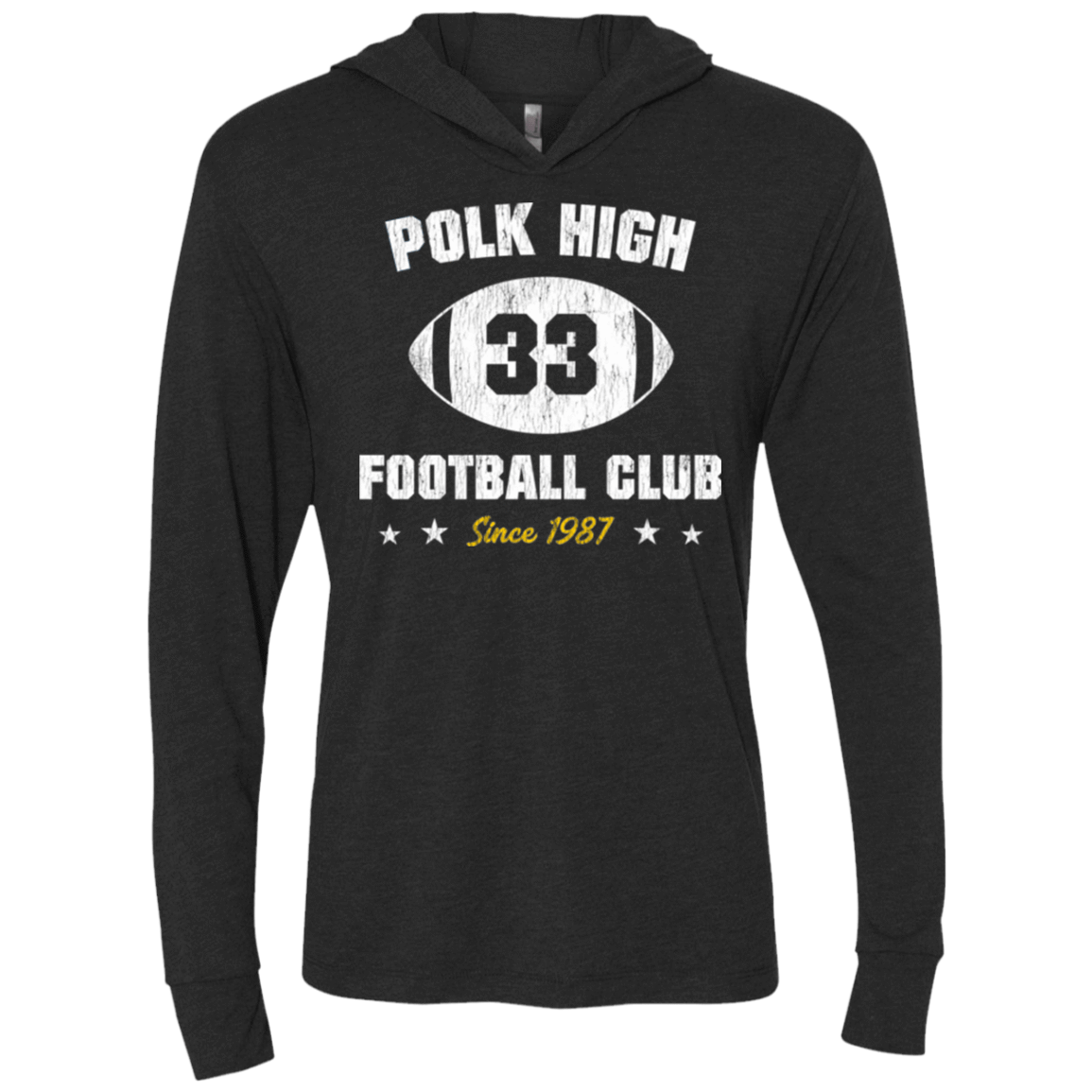 T-Shirts Vintage Black / X-Small Polk High Football Triblend Long Sleeve Hoodie Tee
