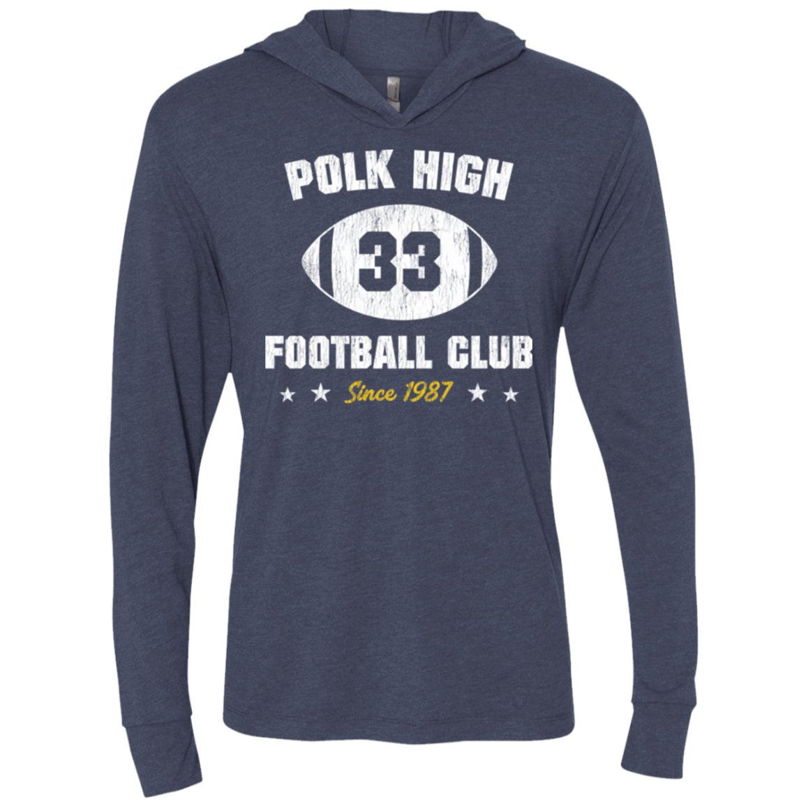 T-Shirts Vintage Navy / X-Small Polk High Football Triblend Long Sleeve Hoodie Tee