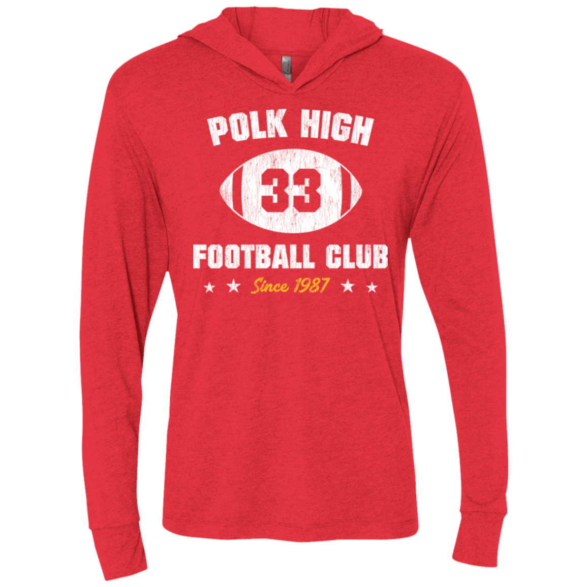 T-Shirts Vintage Red / X-Small Polk High Football Triblend Long Sleeve Hoodie Tee