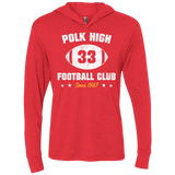T-Shirts Vintage Red / X-Small Polk High Football Triblend Long Sleeve Hoodie Tee