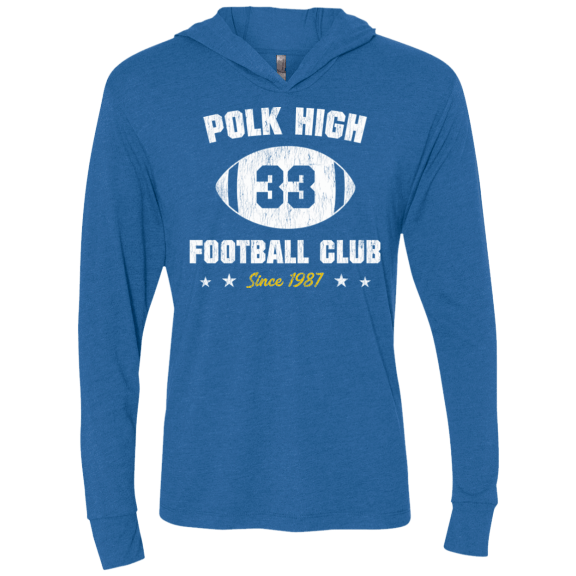 T-Shirts Vintage Royal / X-Small Polk High Football Triblend Long Sleeve Hoodie Tee