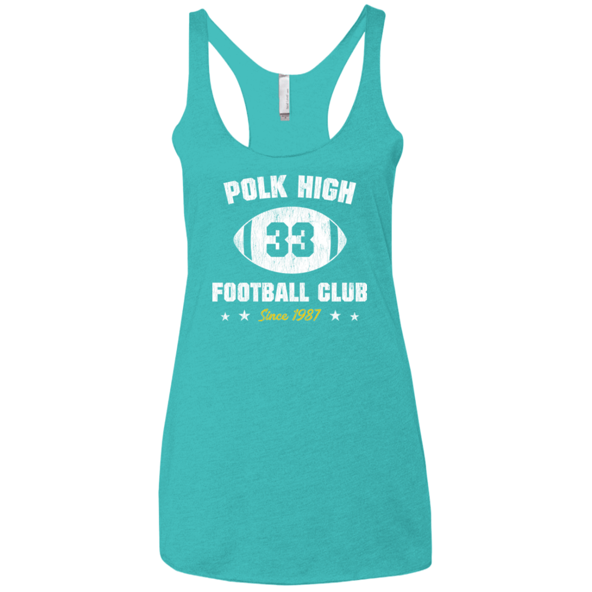 T-Shirts Tahiti Blue / X-Small Polk High Football Women's Triblend Racerback Tank