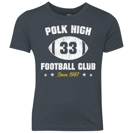 T-Shirts Vintage Navy / YXS Polk High Football Youth Triblend T-Shirt