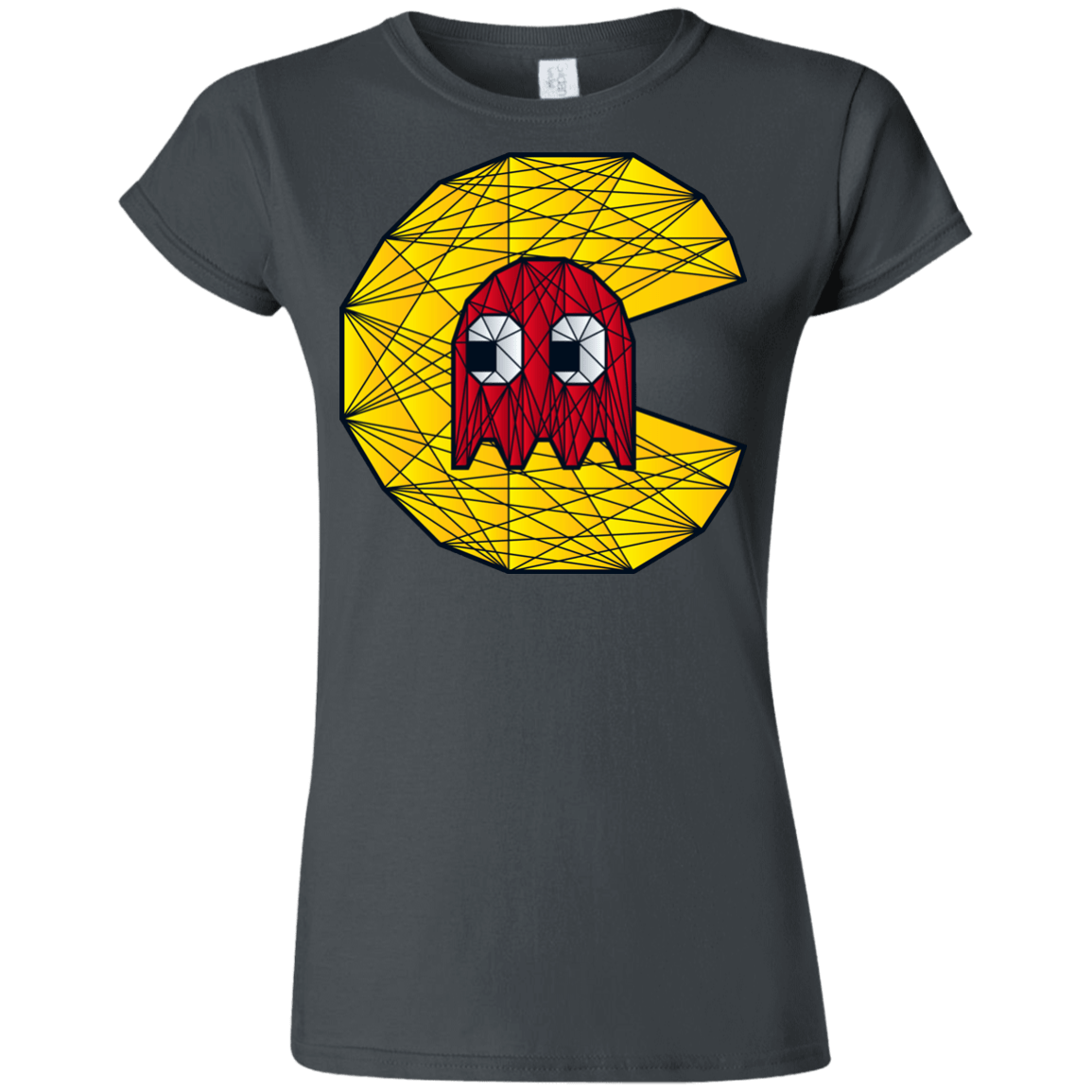 T-Shirts Charcoal / S Poly Pac Man Junior Slimmer-Fit T-Shirt