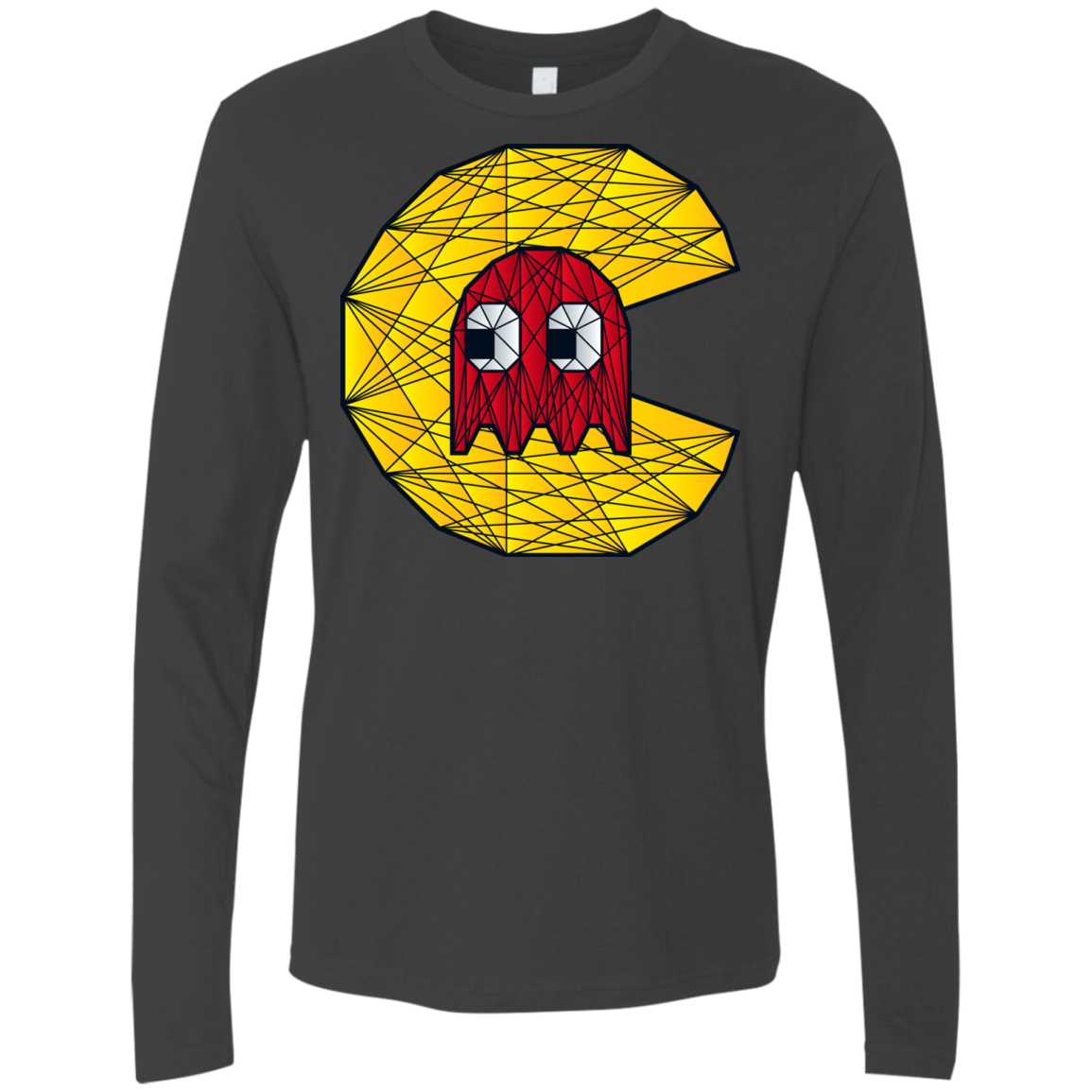 T-Shirts Heavy Metal / S Poly Pac Man Men's Premium Long Sleeve