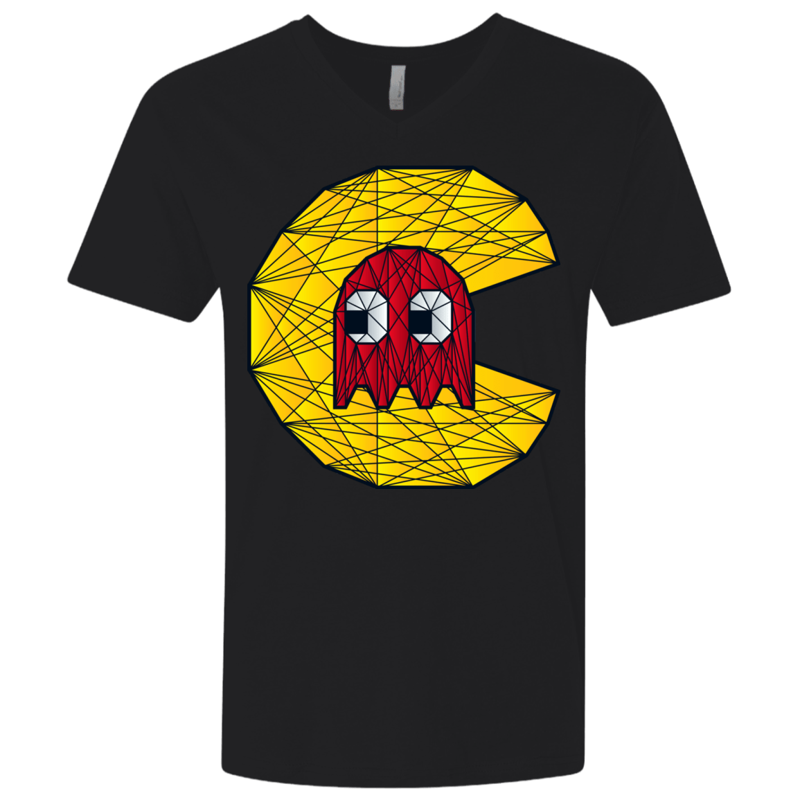 T-Shirts Black / X-Small Poly Pac Man Men's Premium V-Neck