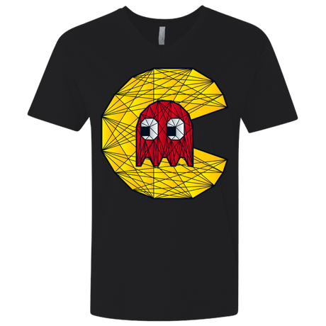 T-Shirts Black / X-Small Poly Pac Man Men's Premium V-Neck