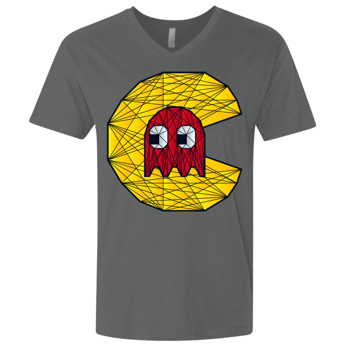T-Shirts Heavy Metal / X-Small Poly Pac Man Men's Premium V-Neck